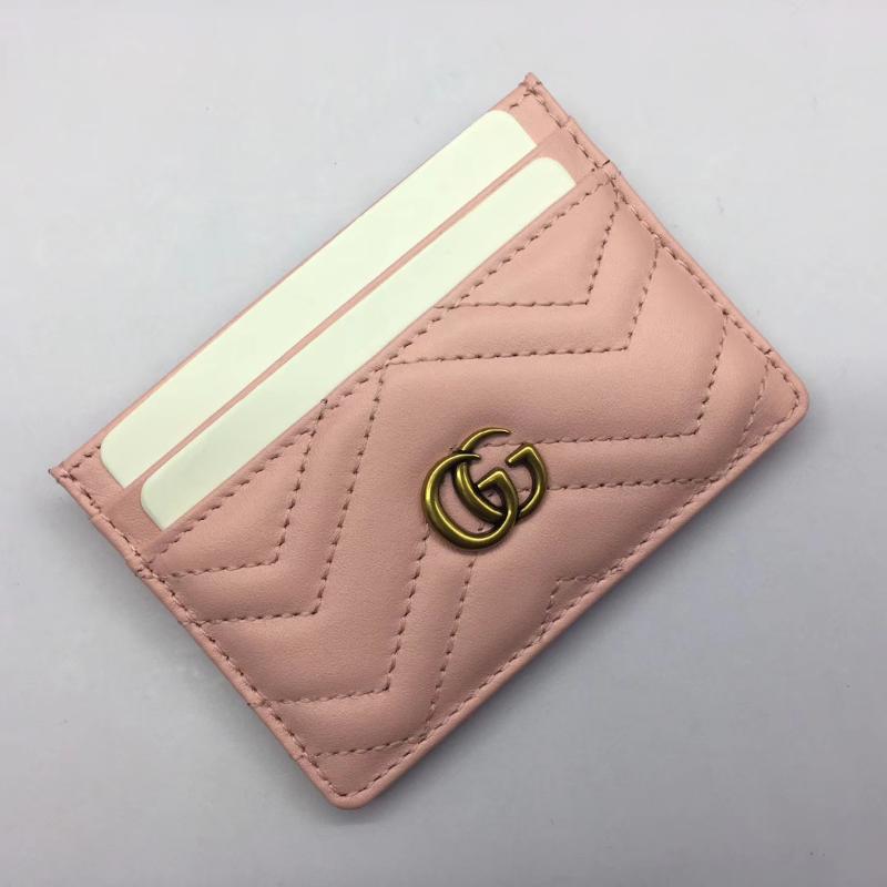Gucci wallets 443127 Full Leather Plain Pink